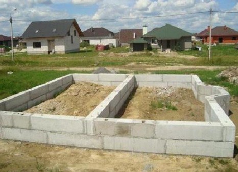 ленточного фундамента из ФБС блоков